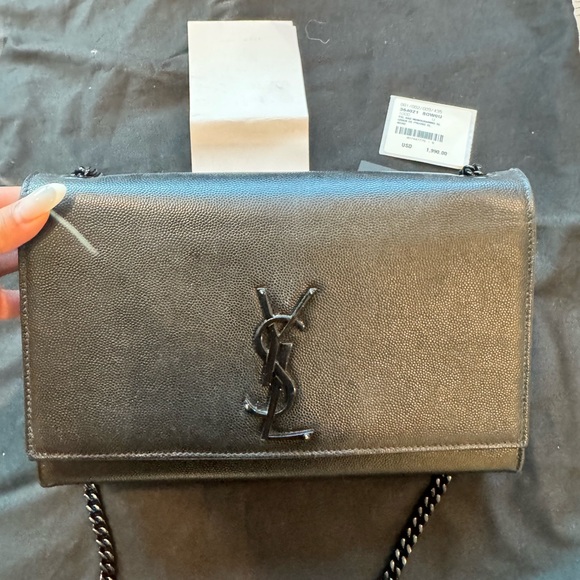 Saint Laurent Black Leather Shoulder Bag - Picture 1 of 6